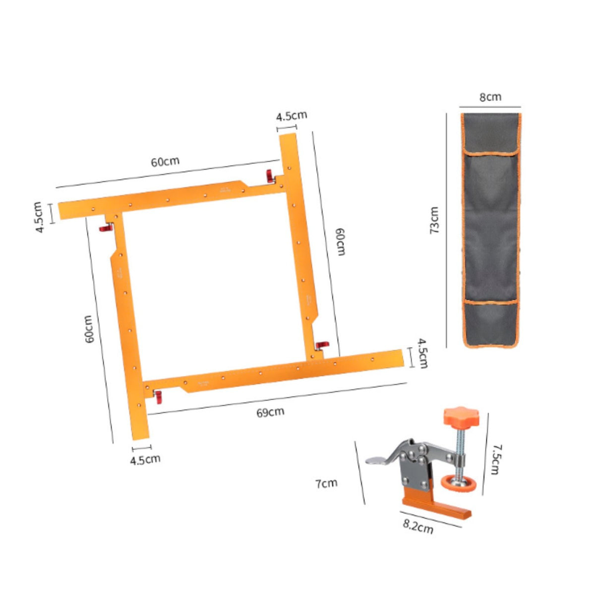 Rectangular Hole Jig Stable Router Template Guide Easy Alignment for Woodworkers