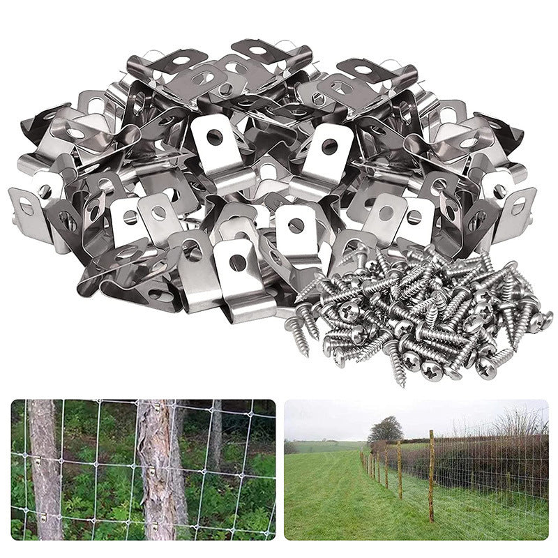 Stainless Steel Wire Clips for Fencing - Attach Wire to Wood or Metal Posts