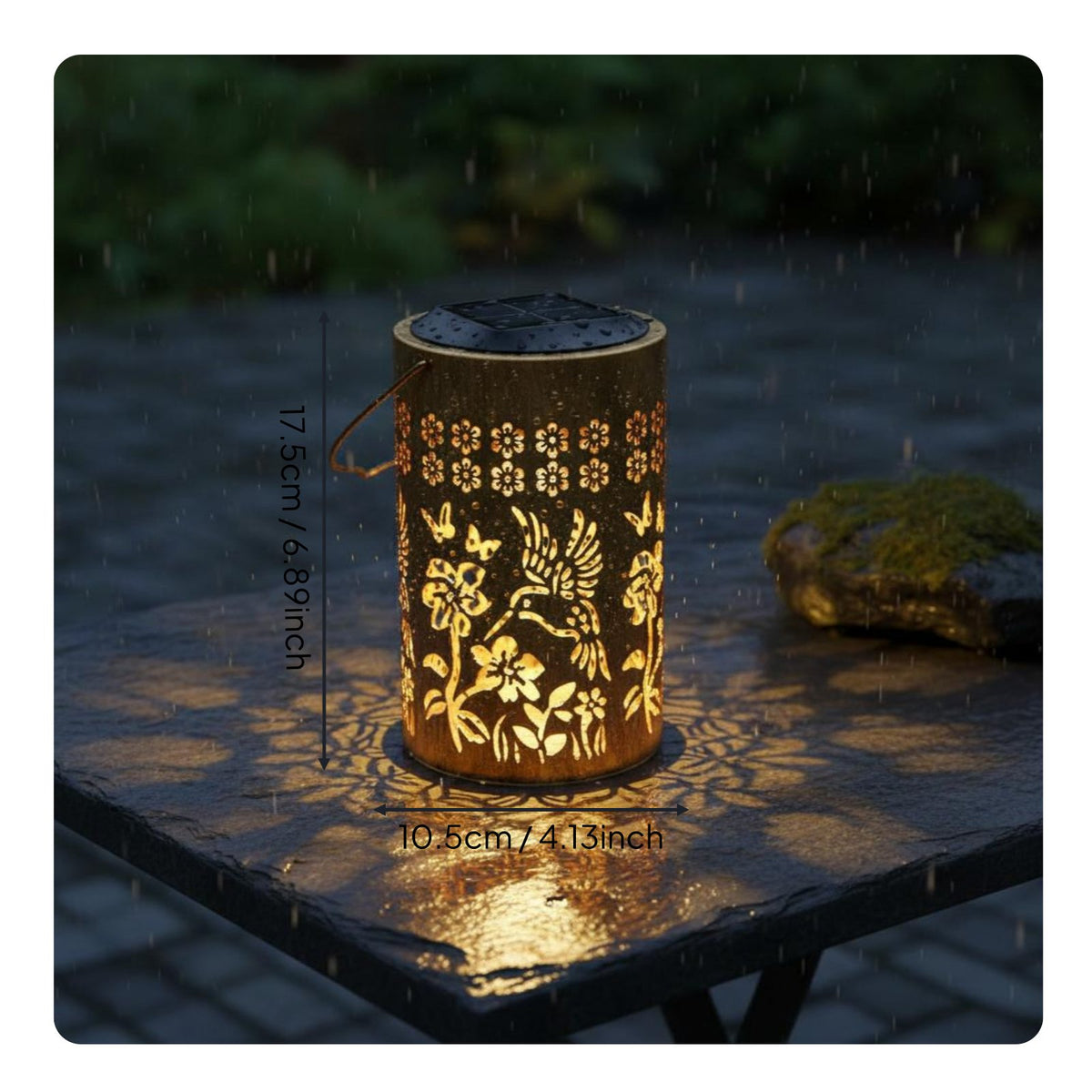 Solar Hummingbird Lantern IP65 Hummingbird Shadow Light Decorative Pattern