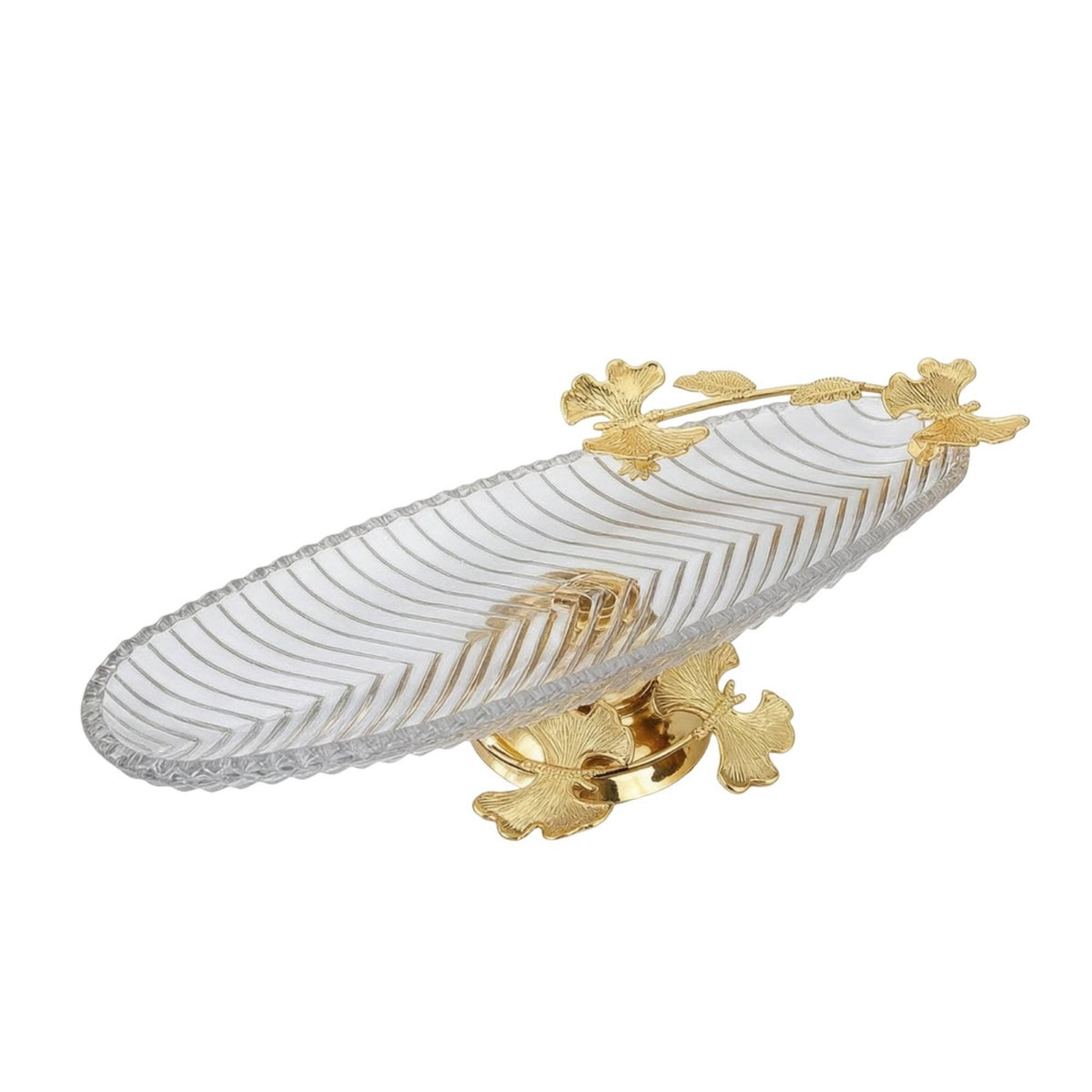 Fruit Tray with Pedestal Transparent Glass Fruit Bowl with Stand