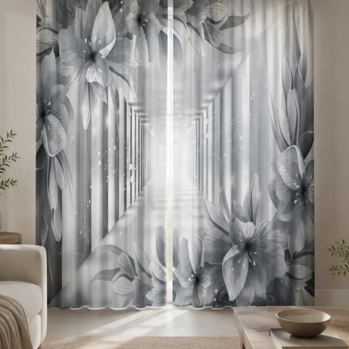 2 Pieces Printed Curtains Rod Pocket Valance Set Vintage Chic for Window