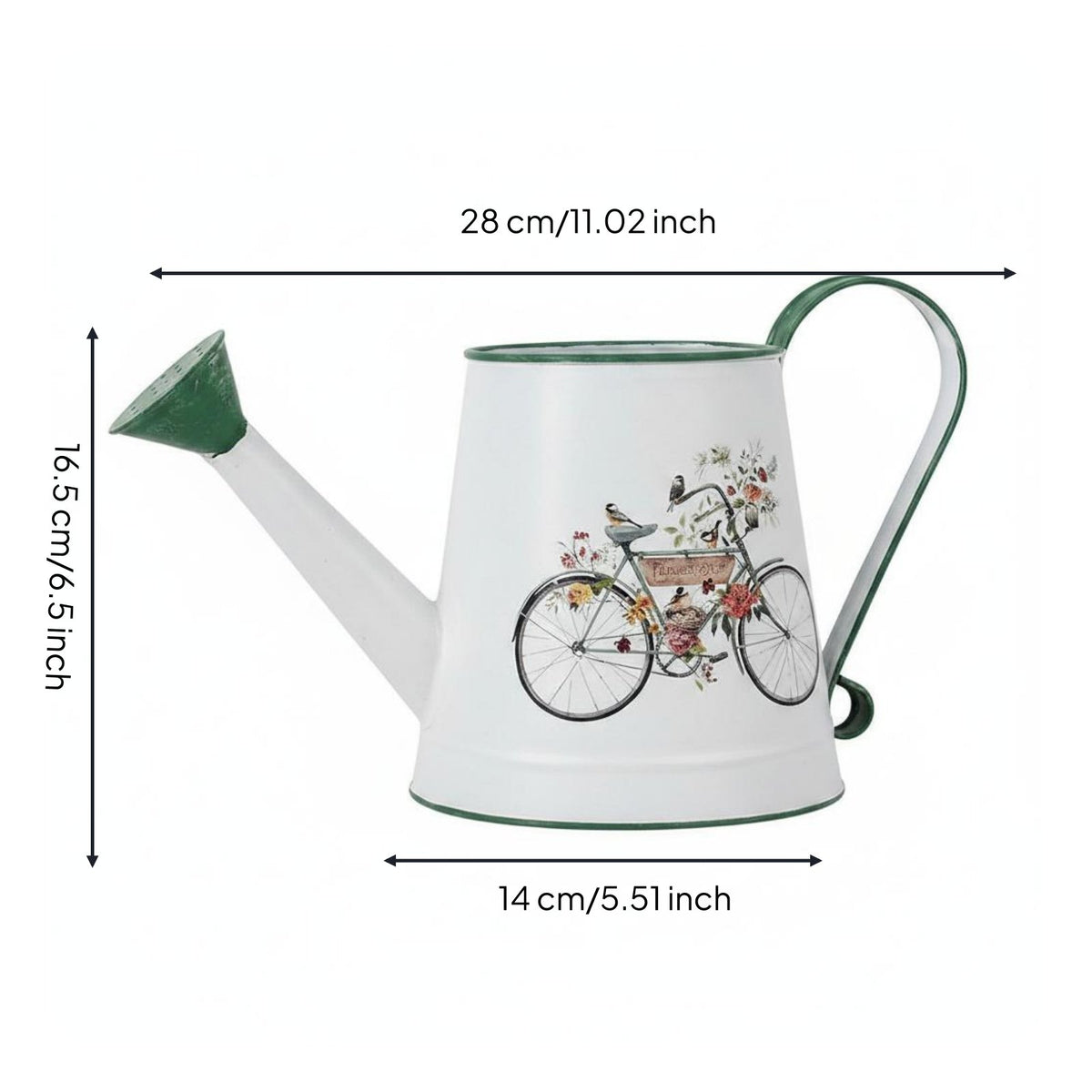 Long Spout Watering Can Rustic Style Metal Watering Can Rust-Resistant Plant Jug for Balcony