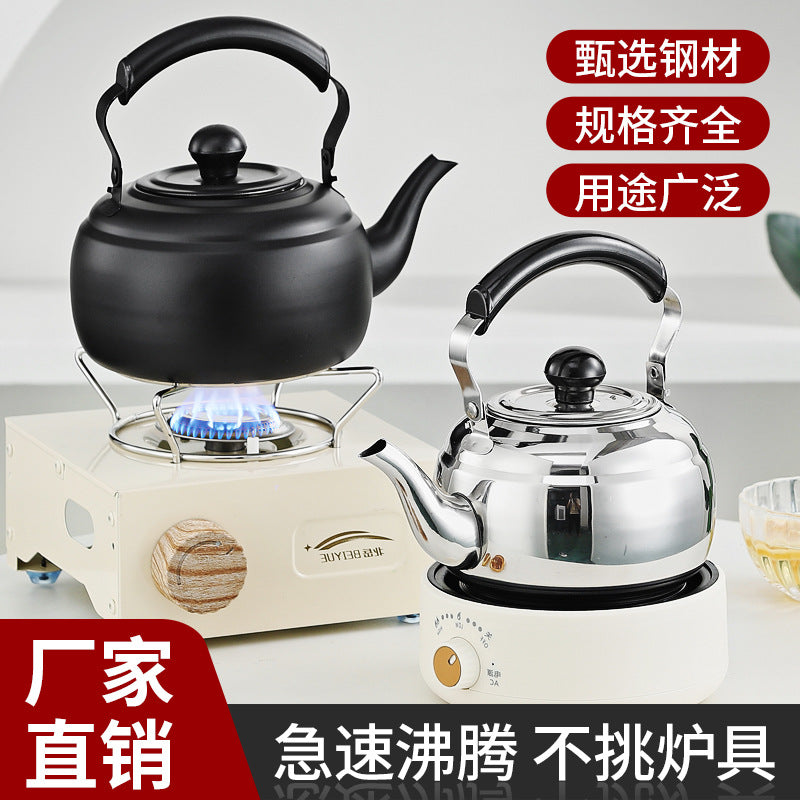 Outdoor Tea Kettle with Filter, Stainless Steel, for Induction Cooktop and Electric Ceramic Stove, Lifting Handle