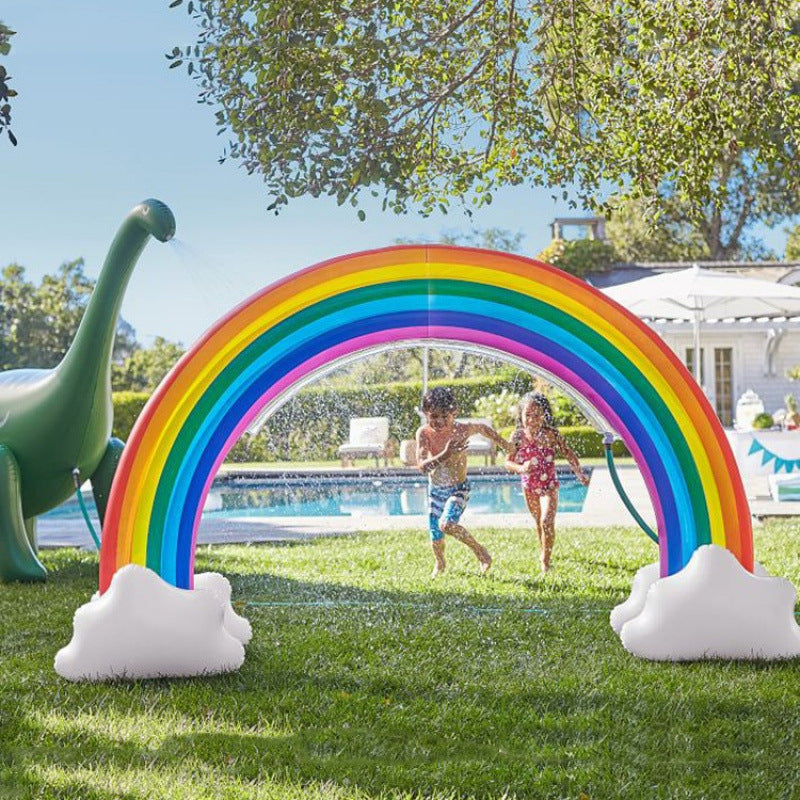 Inflatable Rainbow Water Spray Arch Bridge for Outdoor Play