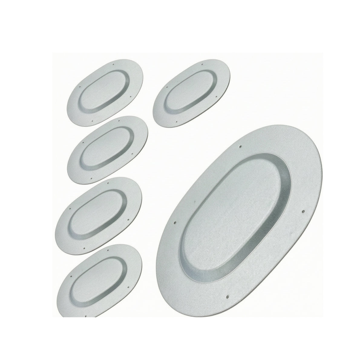 6 Pieces Oval Trunk Floor Drain Plug Metal Trunk Drain Hole Cover Matte Stamped for Car Owners, Mechanics