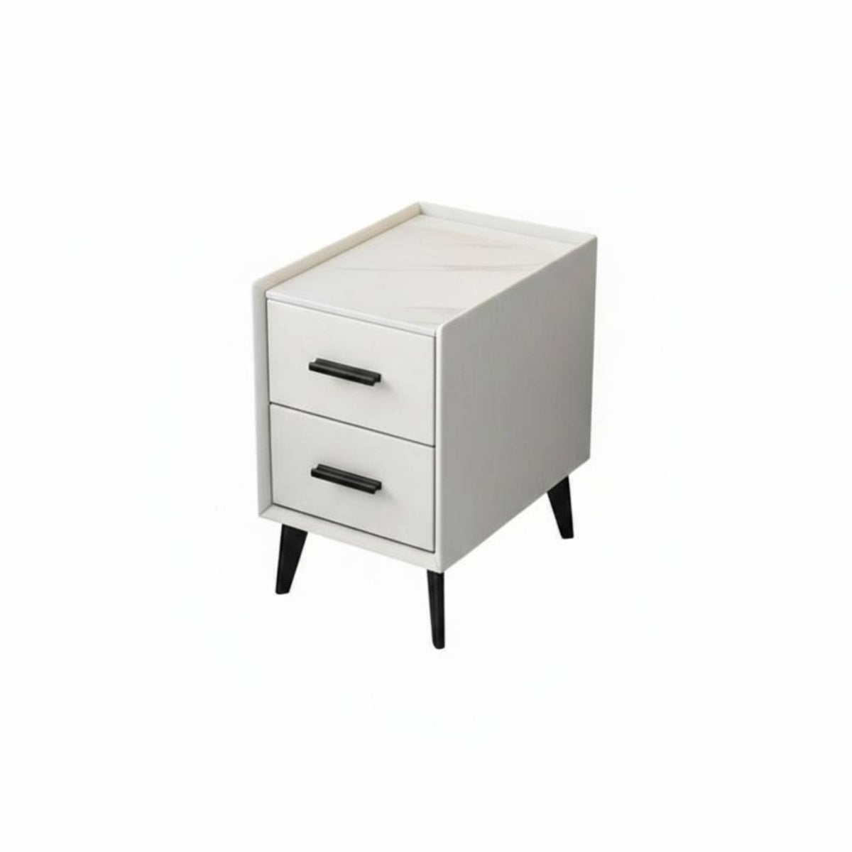 Nightstand with Drawers Space-Saving 2-Drawer End Table Compact Size for Renters