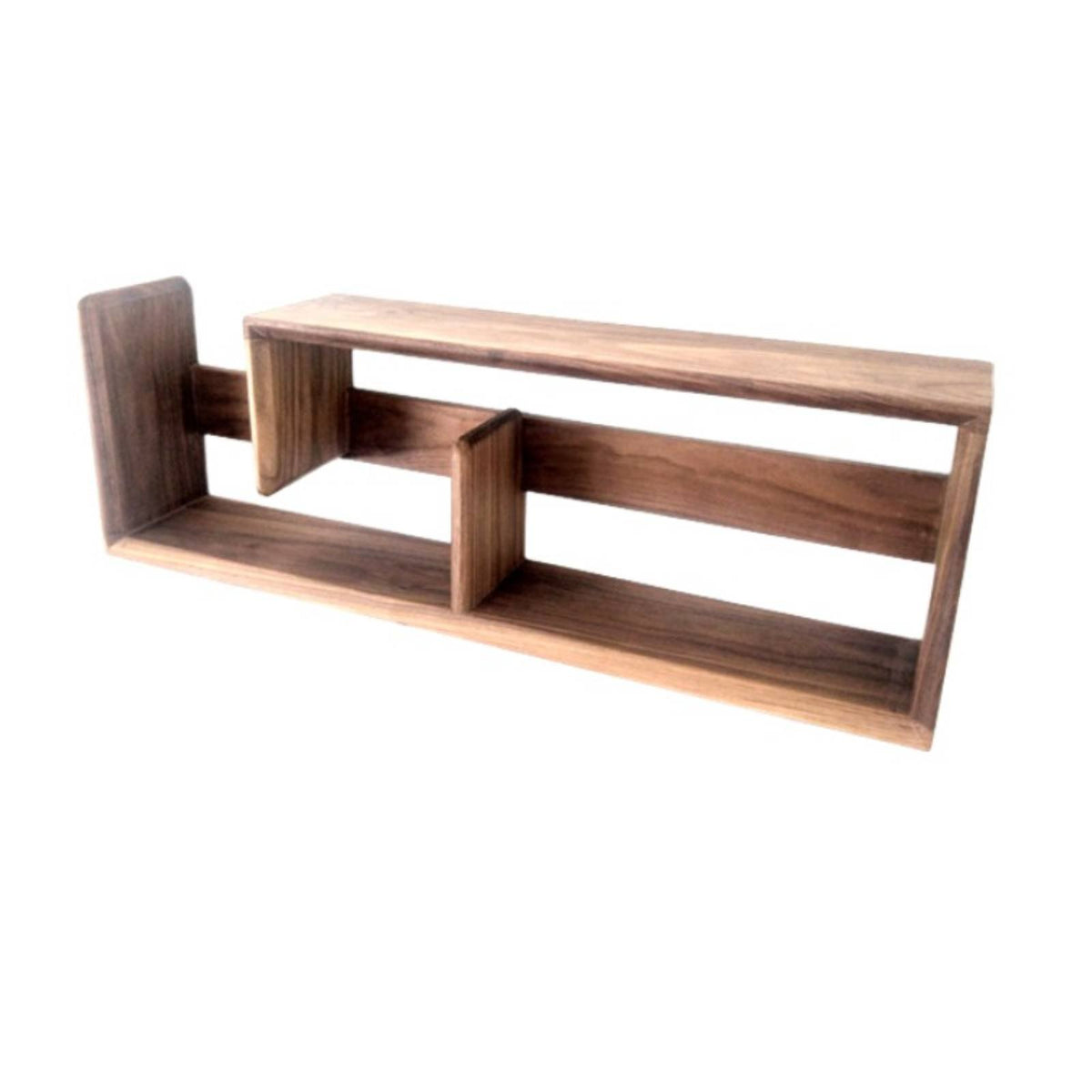 Floating Shelf Set Solid Wood Multi-Compartment Floating Bookcase Space-Saving