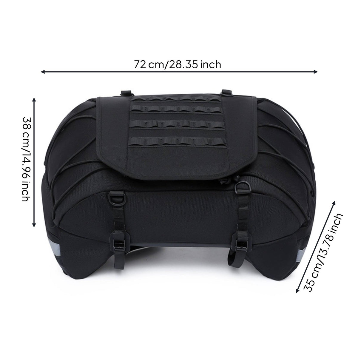 Motorcycle Tail Bag Expandable Motorcycle Rack Bag Heavy Duty Large Capacity Tail Pack for Commuters, Motorcyclists, Travel
