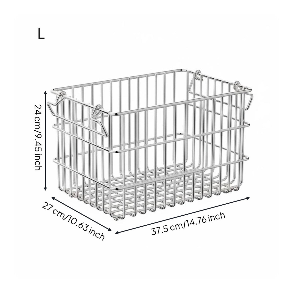 Stainless Steel Storage Basket Space-Saving Stackable Wire Basket Easy to Clean