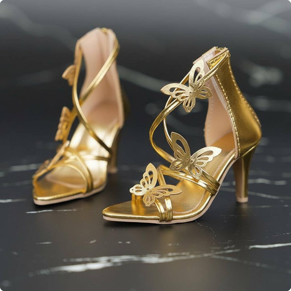1/3 BJD Doll Shoes Strappy Butterfly Heel Shoes Easy to Wear