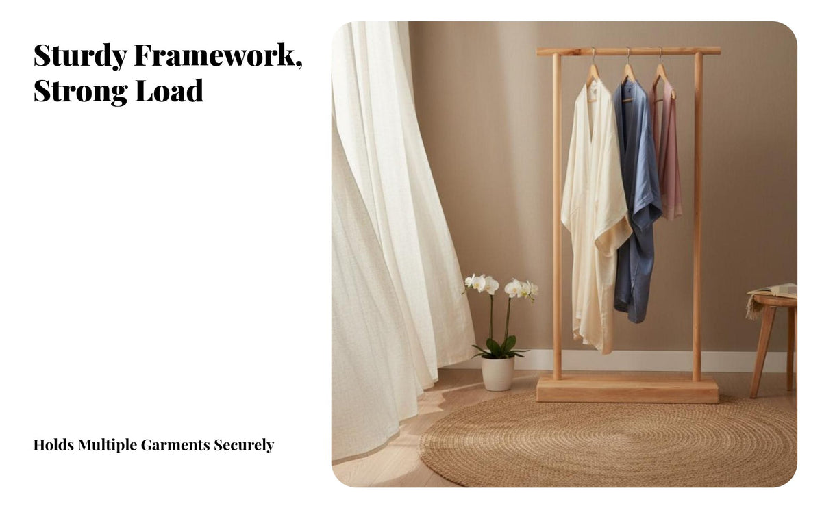 Stable and Sturdy Unrestricted Standing Clothes Exposed Design Garment Rack Heavy Duty Household Furniture Easy Assembly for Shop Owners, Homeowners, Students, Retail Shop, Bedroom, Entryway, Living Room