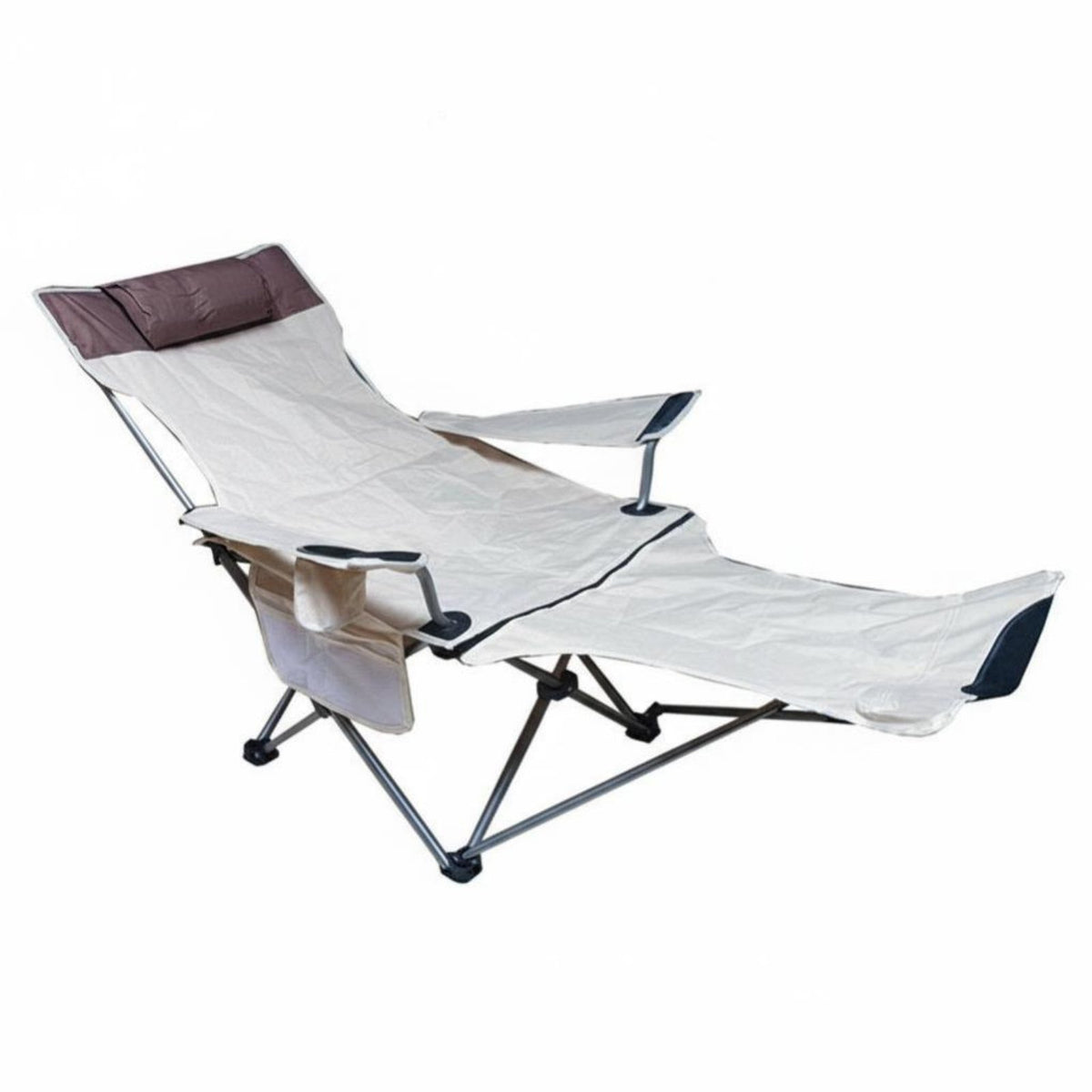 Foldable Armchair with beverage Holder High spine Support Camping Chair Lightweight