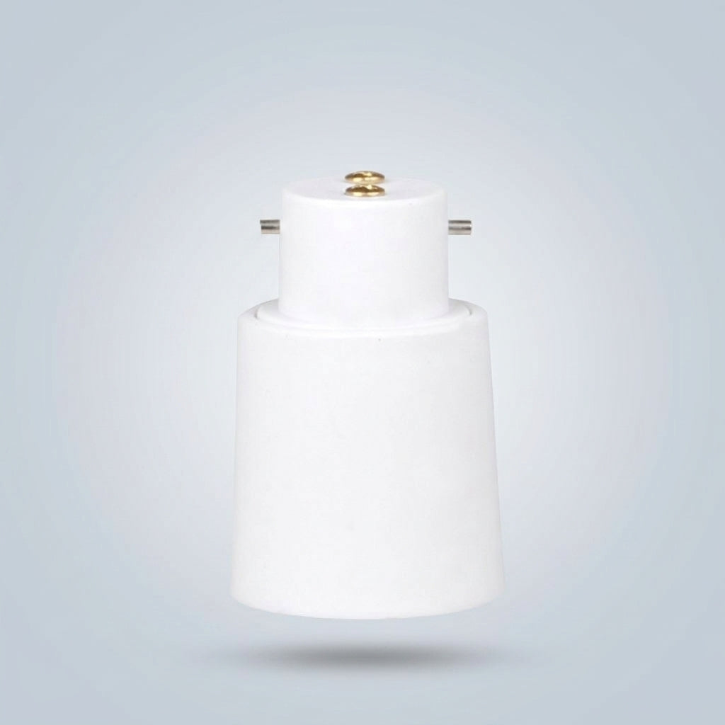 B22 to E27 Light Fitting Adapter for Home Lighting, Heat Resistant White PA Electrical Adapter, 4A Rated Current Bulb Base Adapter, 1 Pack Unit