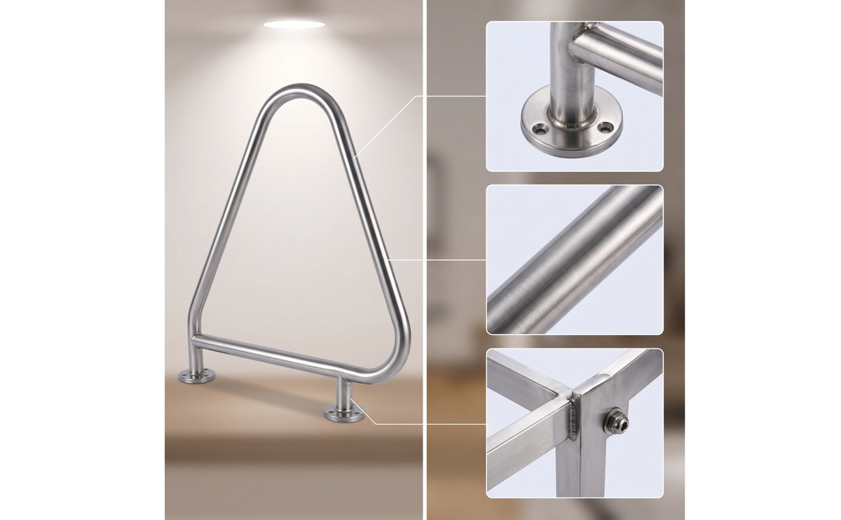 Stainless Steel Pool Handrail Cylindrical Pool Handrail with Hardware Sturdy Long-Lasting for Water Park