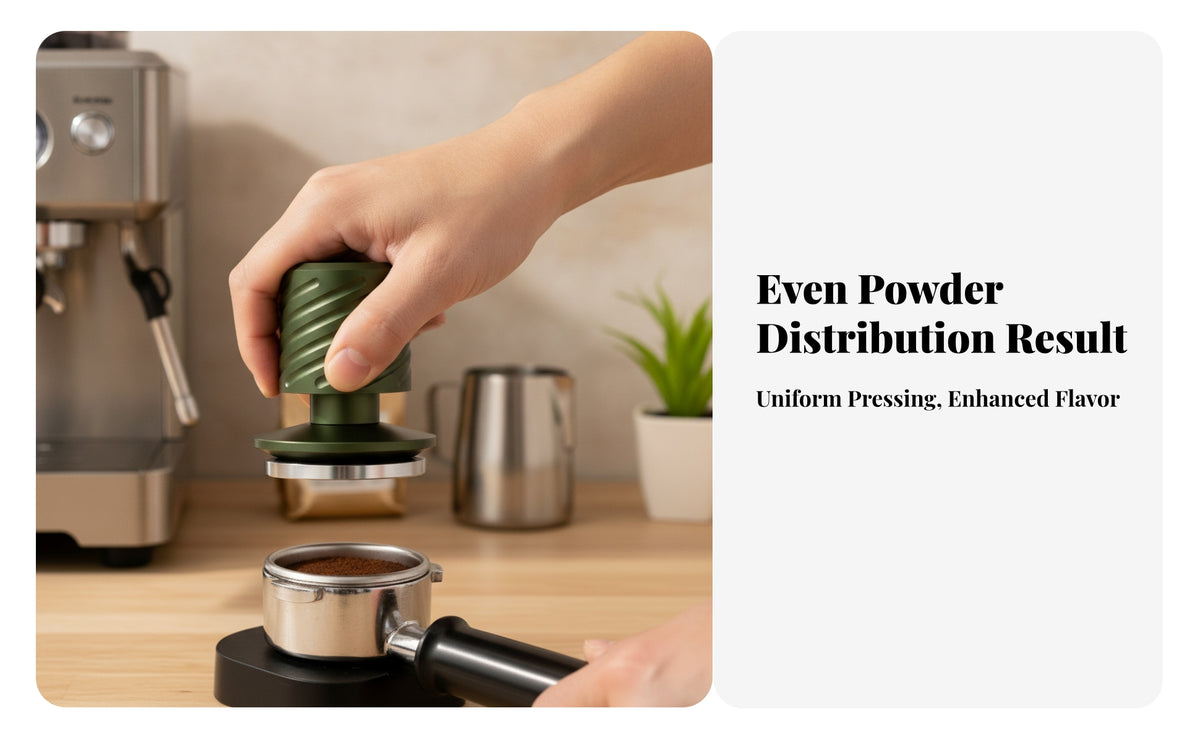 Mini Coffee Tamper Flat Base Spiral Handle Tamper Espresso Tamping Tool Matte Finish