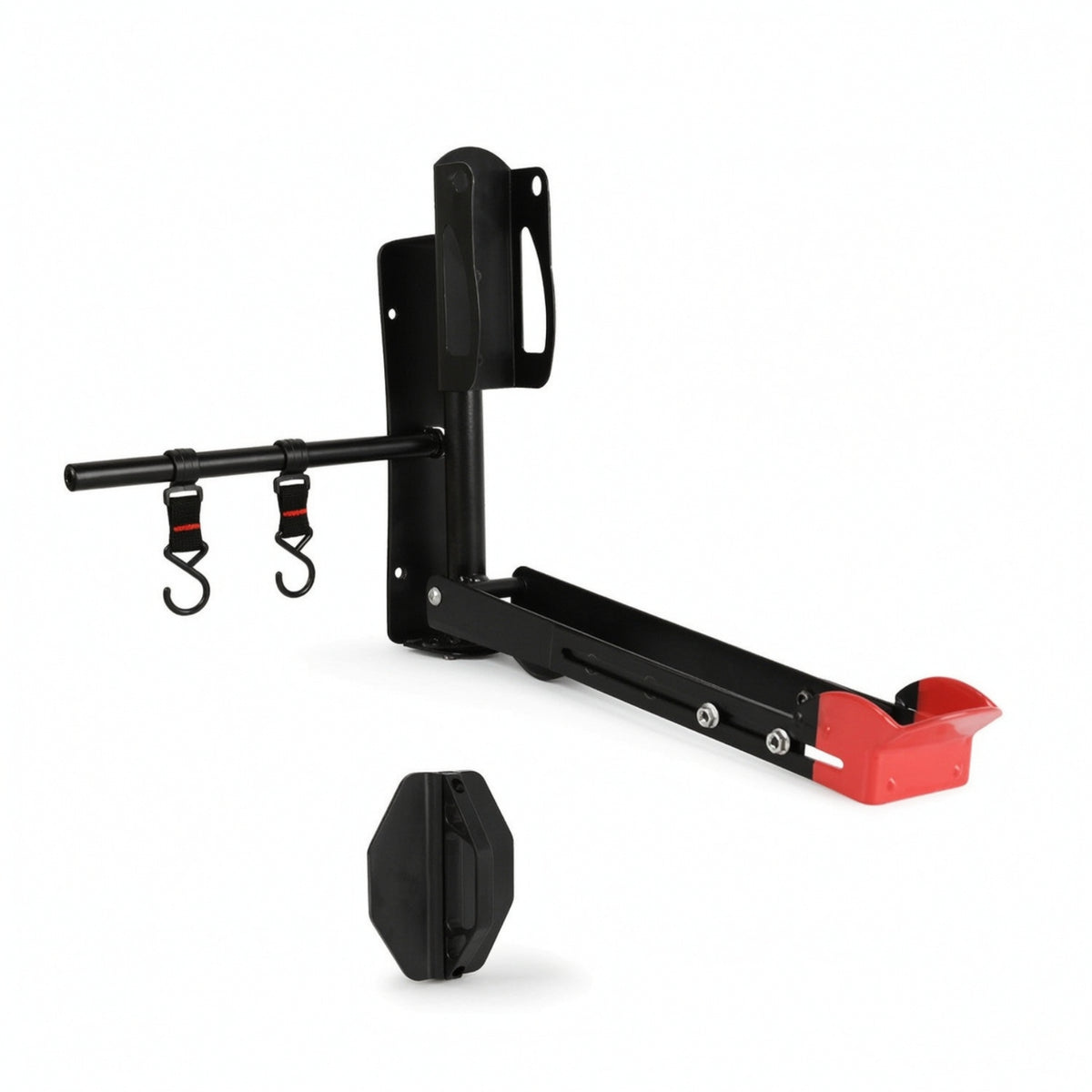 Two-Wheeler Storage Rack with Hooks Foldable Bicycling Wall-Attached Holder Hook Compact Swivel Wall Bike Rack Mount for Garage, Apartment