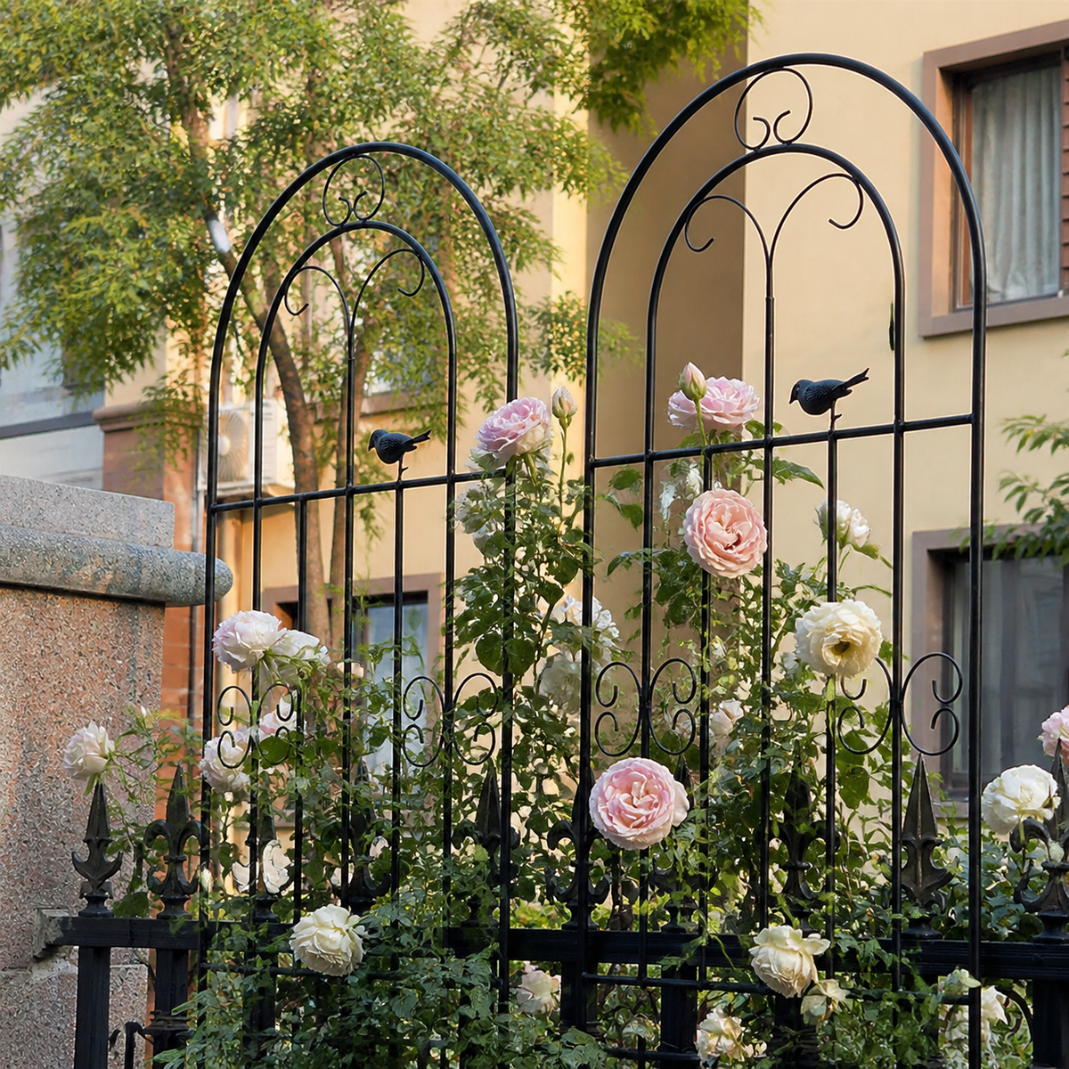 Garden Trellis, For Roses, Training, For Climbing Roses, Iron Fence, 50cm x 120cm, Metal Trellis