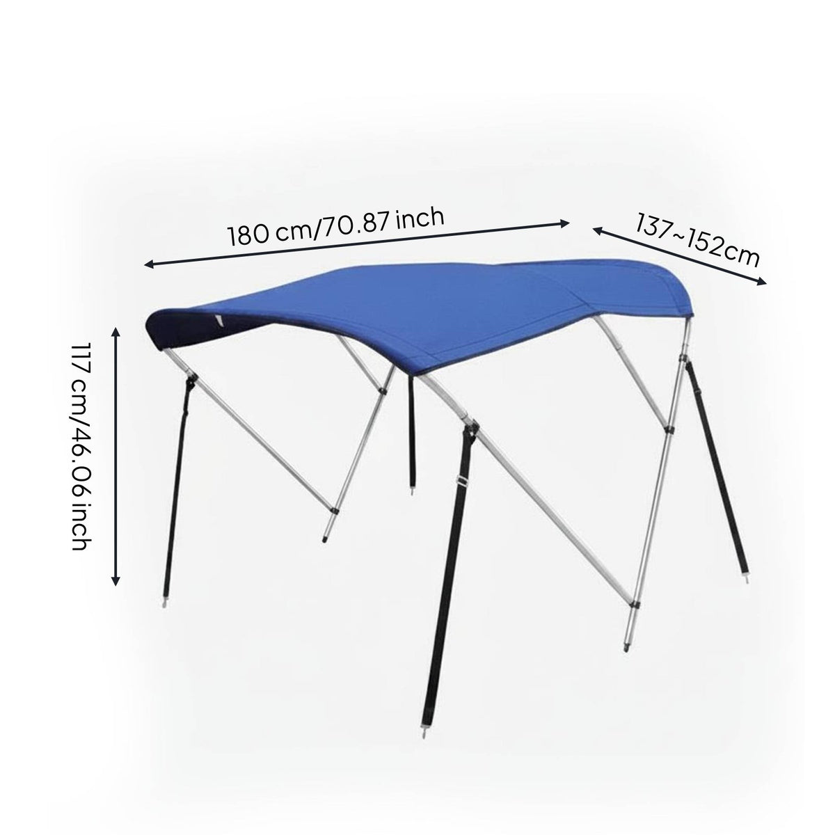 Bimini Top Waterproof Aluminum Frame Boat Canopy 600D Oxford Cloth for Yacht