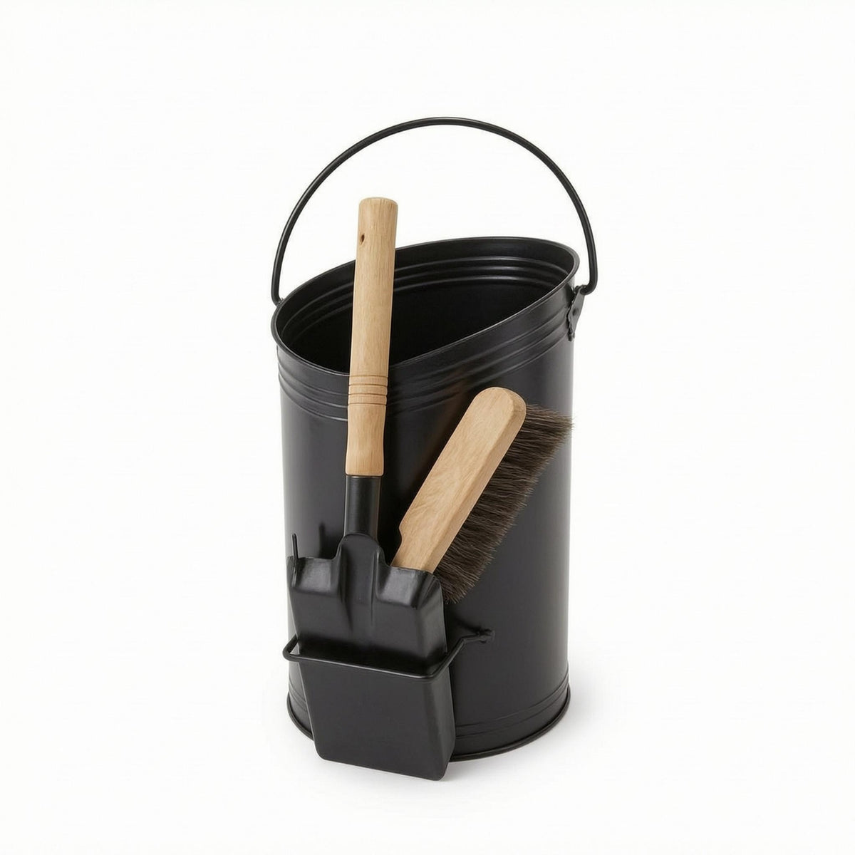 Fireplace Ash Container Cylindrical Home Cleaning Rolled Rim