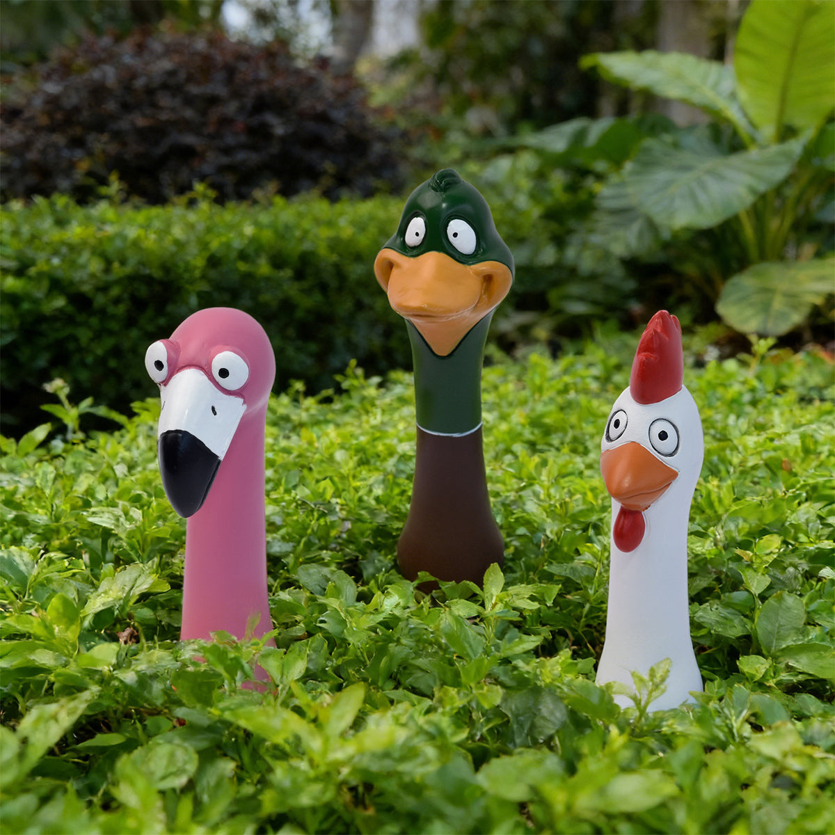 Cartoon Flamingo Garden Stake Decoration for Outdoor Paths and Flower Beds