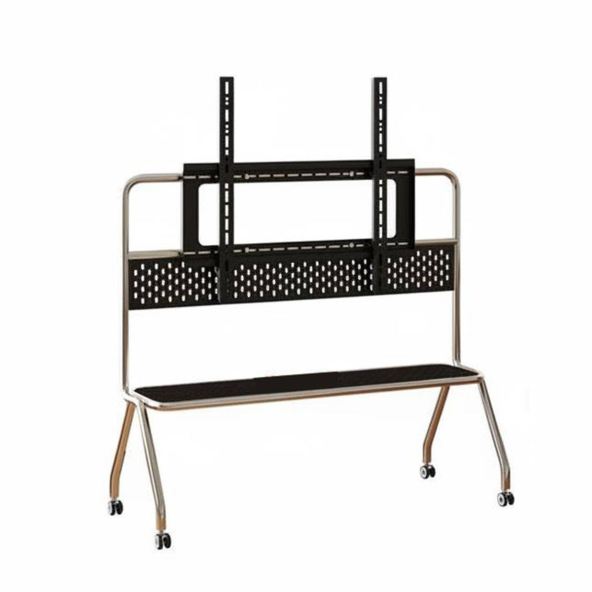 Mobile TV Stand Modernist Influenced Floor TV Stand with Wheels Media Console Furniture Space Saving Shelf Suitable for Gaming Fans Bedroom Small Areas