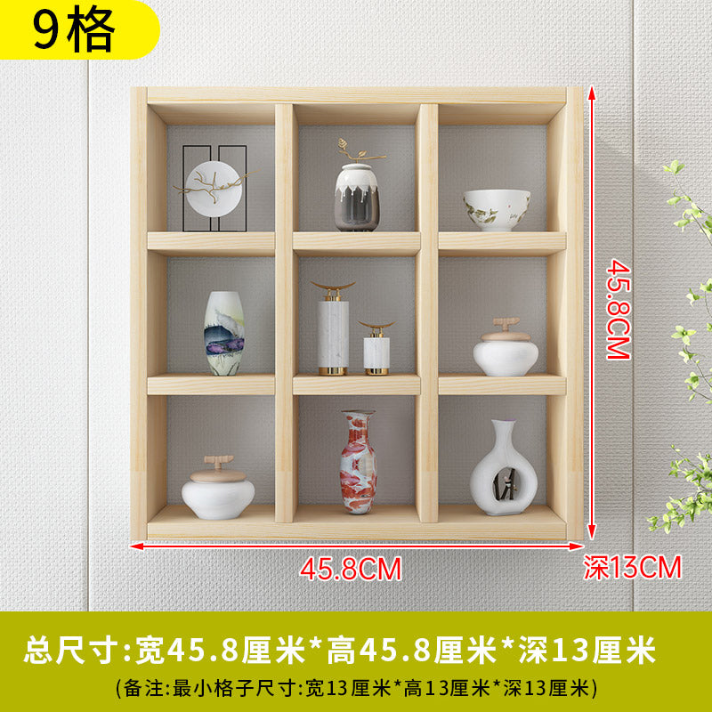 可加灯格子墙上置物架壁挂式博古架客厅墙上展示收纳神器大师之作