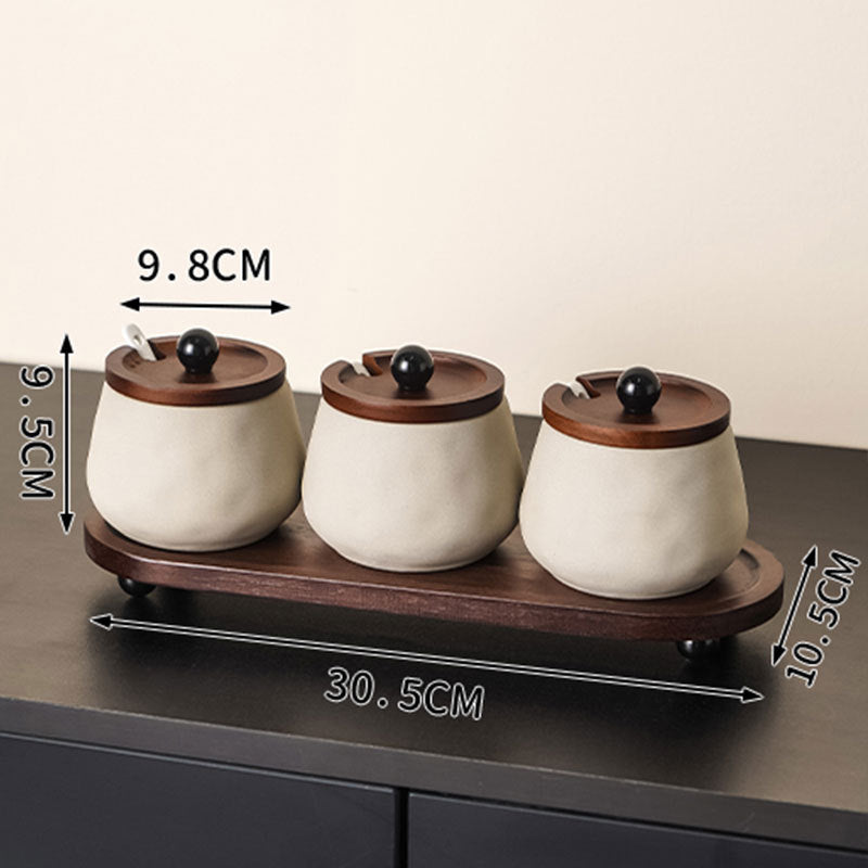 Wood Lid Spice Jar