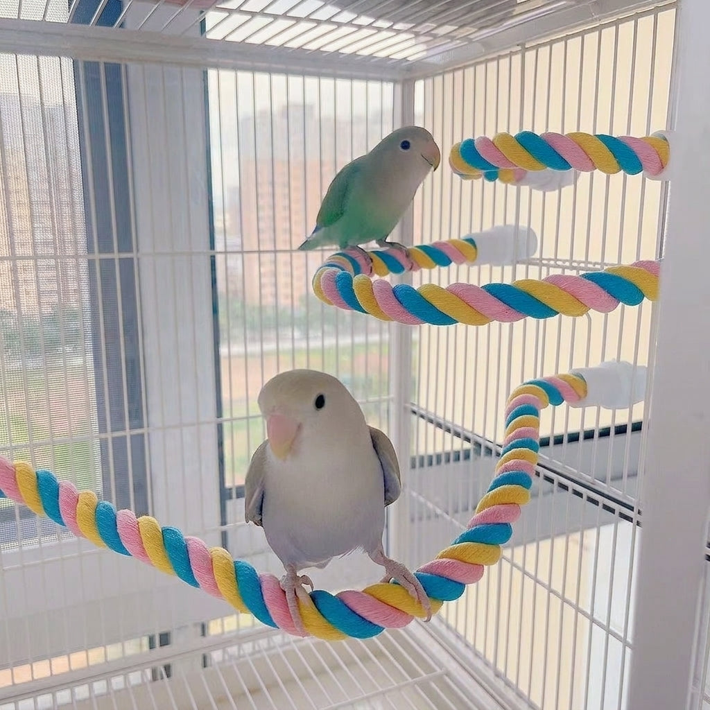 Bird Swing and Parrot Toys for Budgies, Flexible Rope and Iron Cockatiel Toys, Hanging Cage Rope for Parakeets and Cockatiels