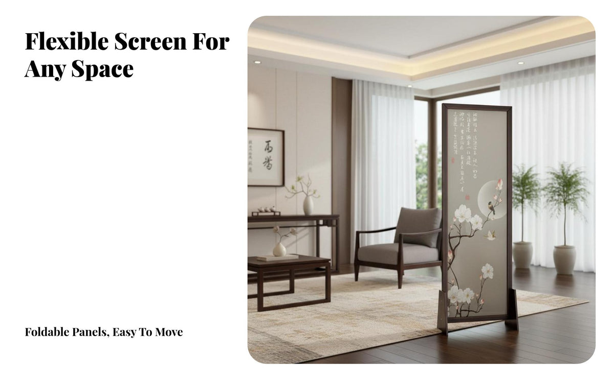 Foldable Design Folding Room separater New Chinese and design Ornate Panel separater Hollow-Carved Pattern Household Furnishing Movable for Apartment Dwellers, Interior Decorators, Business Owners, Bedroom, Entrance Hall, Dressing Area, Restaurant