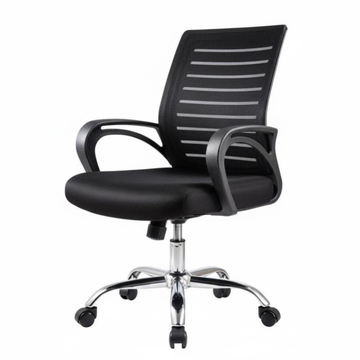 Ergonomic Mesh Spine Wheeled Chair Adjustable Height Office Furniture Complete Circular Turn Gliding Rolling Casters