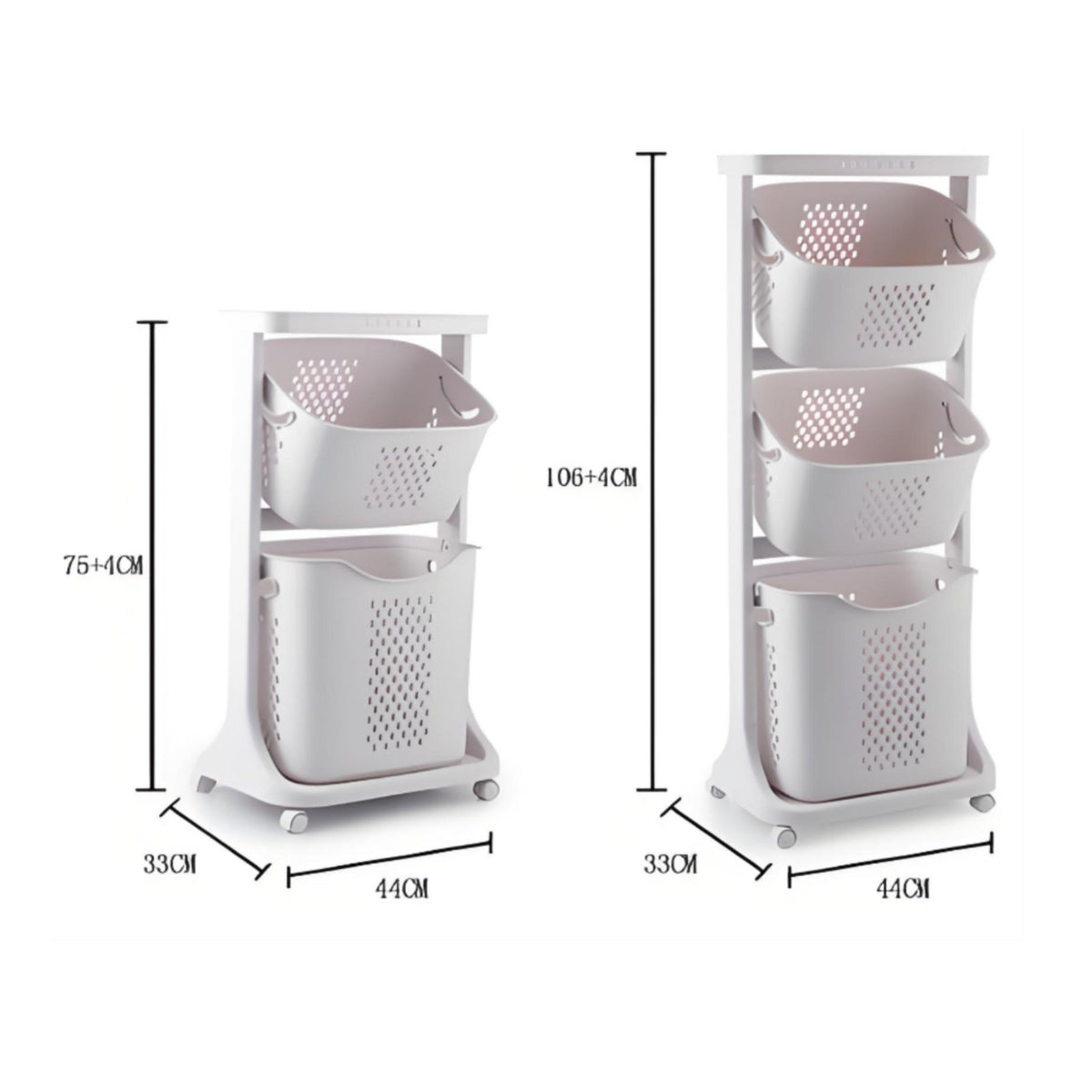 Multi-Tier Laundry Hamper Long-Lasting Bathroom Storage Breathable