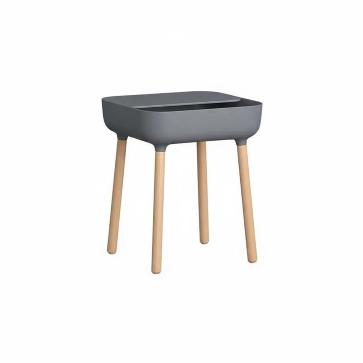 Sofa Side Table with Storage Nordic Design Nightstand Cable Management Hole