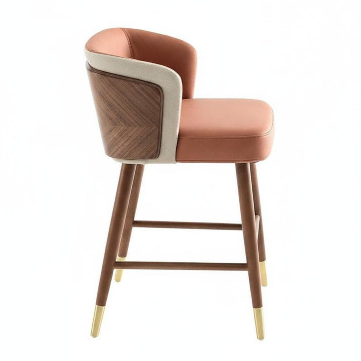 Bar Chair with spinerest Nordic Design Upholstered Bar Stool Minimalist and design Easy Assembly for Adults, Lounge, Dining Room