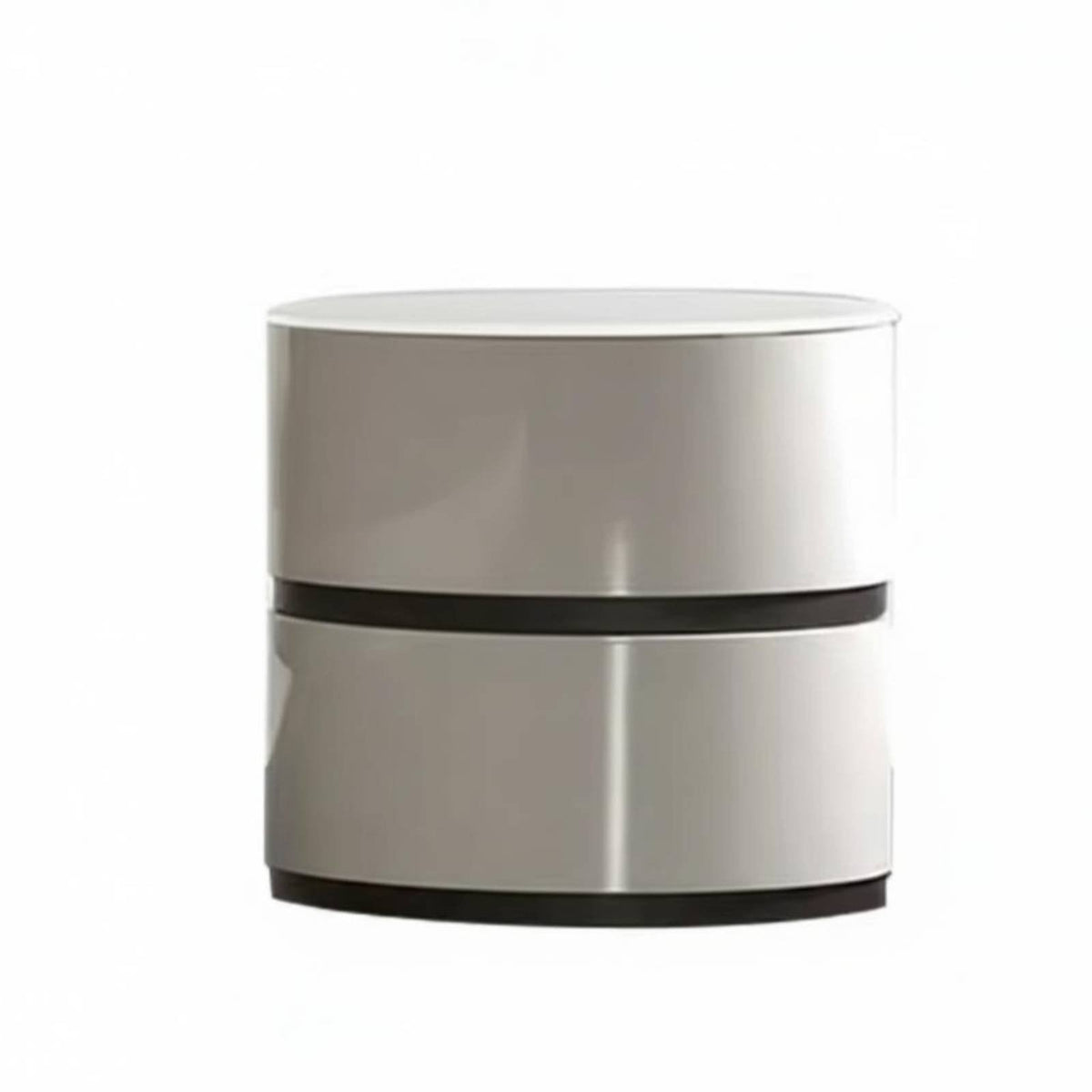 Nightstand with Drawers Minimalist design Oval End Table with 2 Drawers