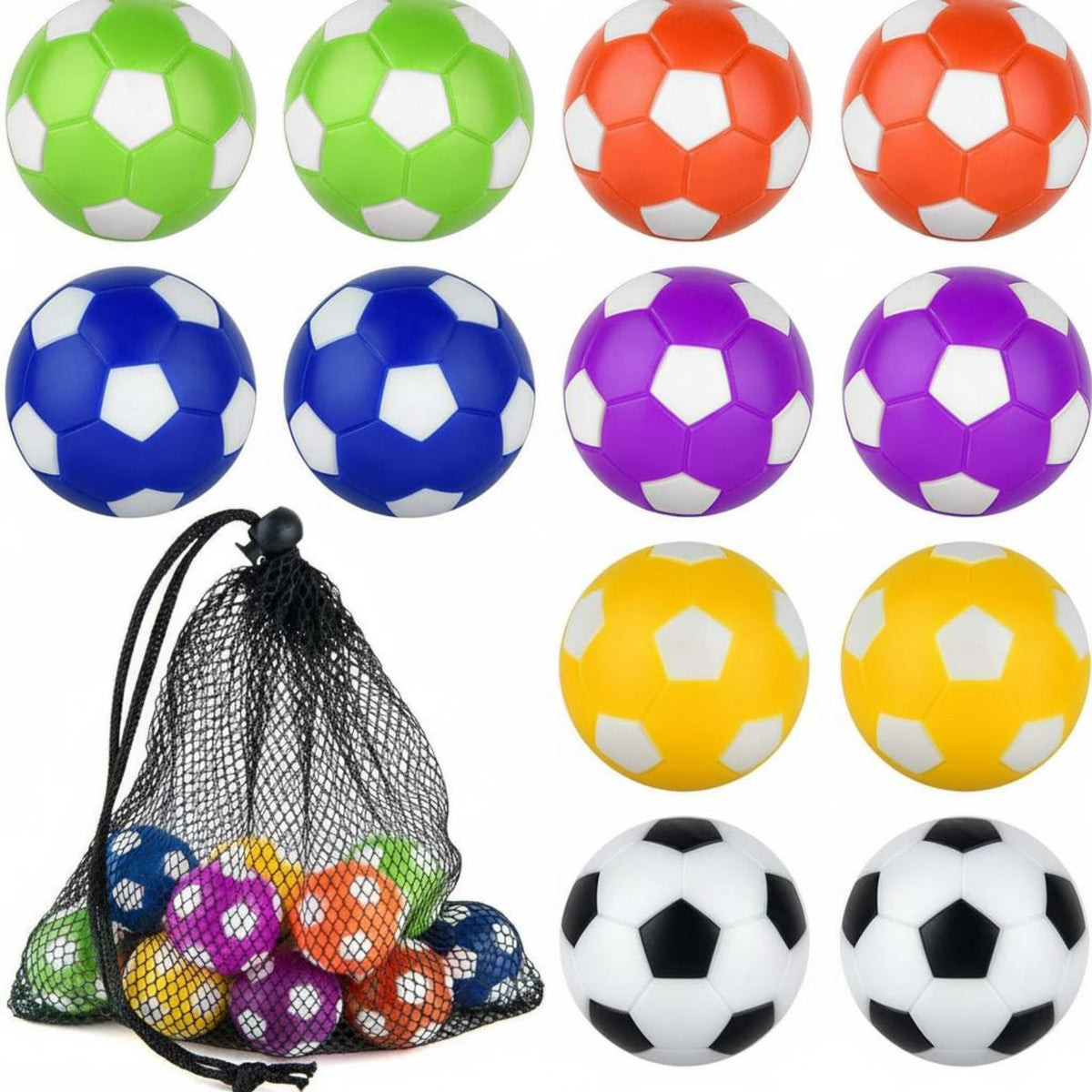 12 Pieces Eco-Friendly Resin 36mm Foosball Multi-Color Foosball Replacement Ball Heavyweight Game Equipment Long-Lasting for Party