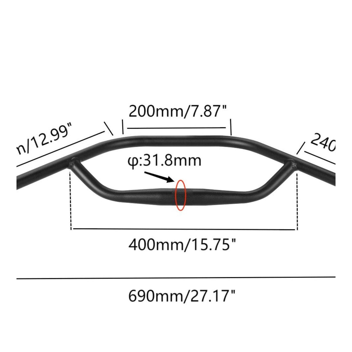 Alloy Gravel Handlebar Wide Control Area Touring Bike Handlebar Long-Lasting