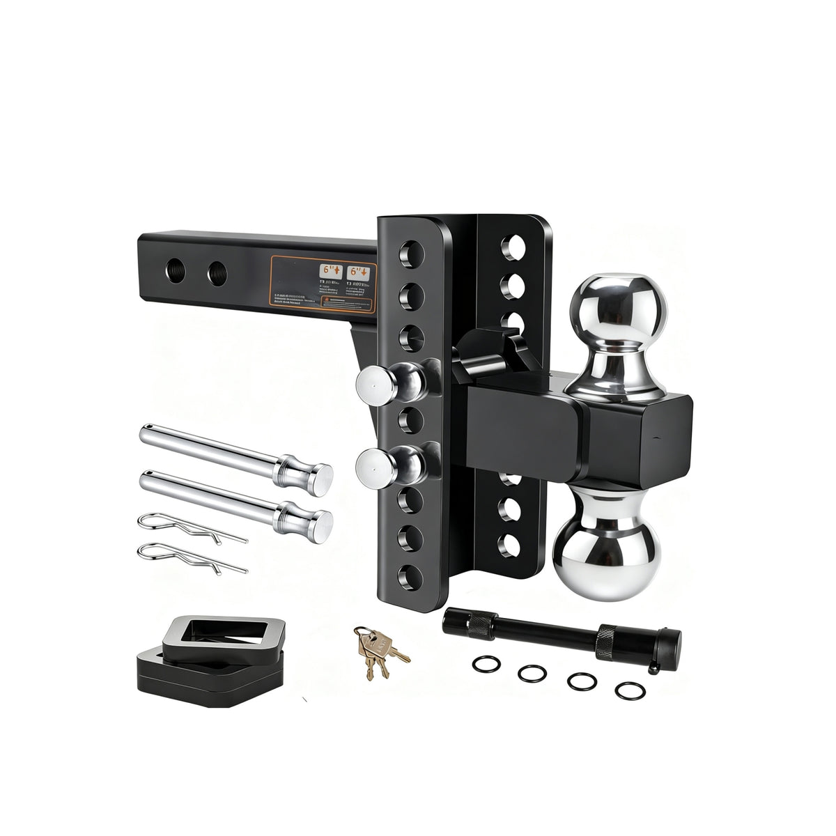 Adjustable Trailer Hitch 2-Inch Trailer Hitch with Locking Pins Carbon Steel for Transporting