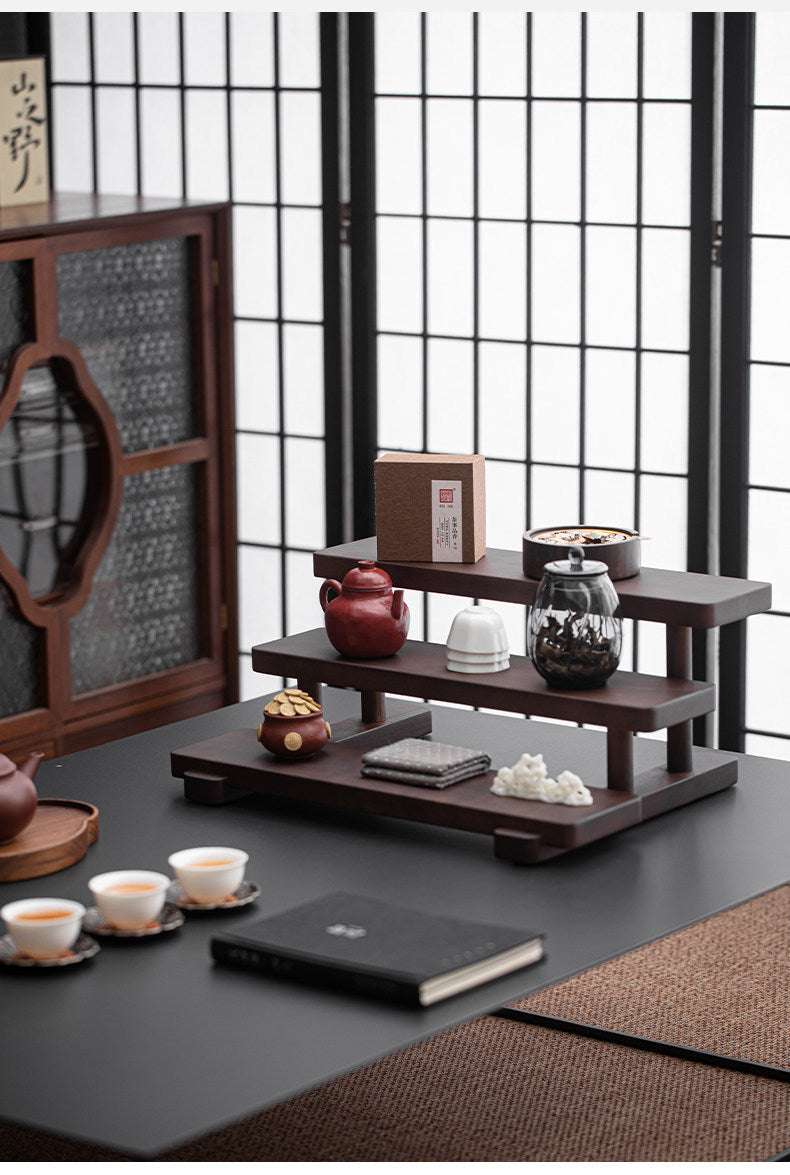 Walnut Wood Multi-layer Storage Rack Desktop Organizer