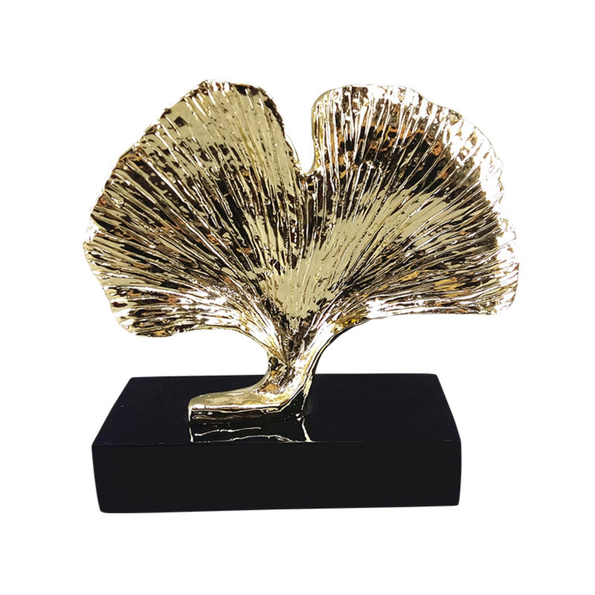 Ginkgo Leaf Sculpture Sculptural Ginkgo Leaf Ornament Compact for Desk, Entryway