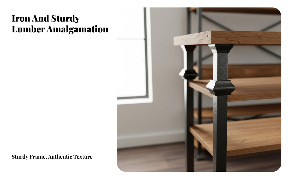 utilitarian aesthetic Freestanding Shelving Unit With Drawers Floor-Standing Etagere Vintage Design bookshelf Sturdy Construction for Apartment Dwellers, Book Lovers, Office Workers, Living Room, Study, Bedroom
