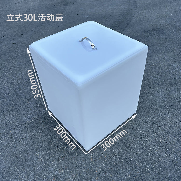 加厚立式40升带盖水箱卫生间厨房窄款困水桶方形PE环保塑料储水桶