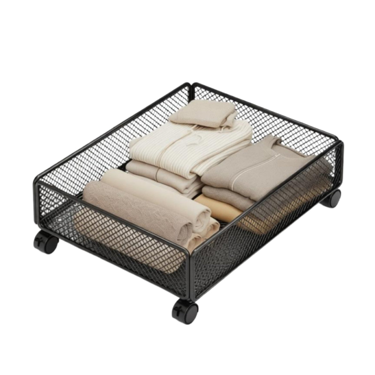 Under-Bed Rolling container With casters Wheeled Storage container Large Capacity for Adults