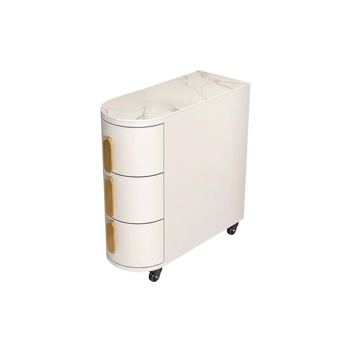 Narrow Rolling Cart Space-Saving 3-Tier Narrow Storage Unit Modern Design