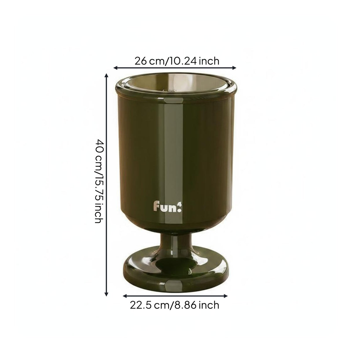 Goblet Shaped Trash Can High Capacity Pedestal Trash Can with Lid for Bedroom