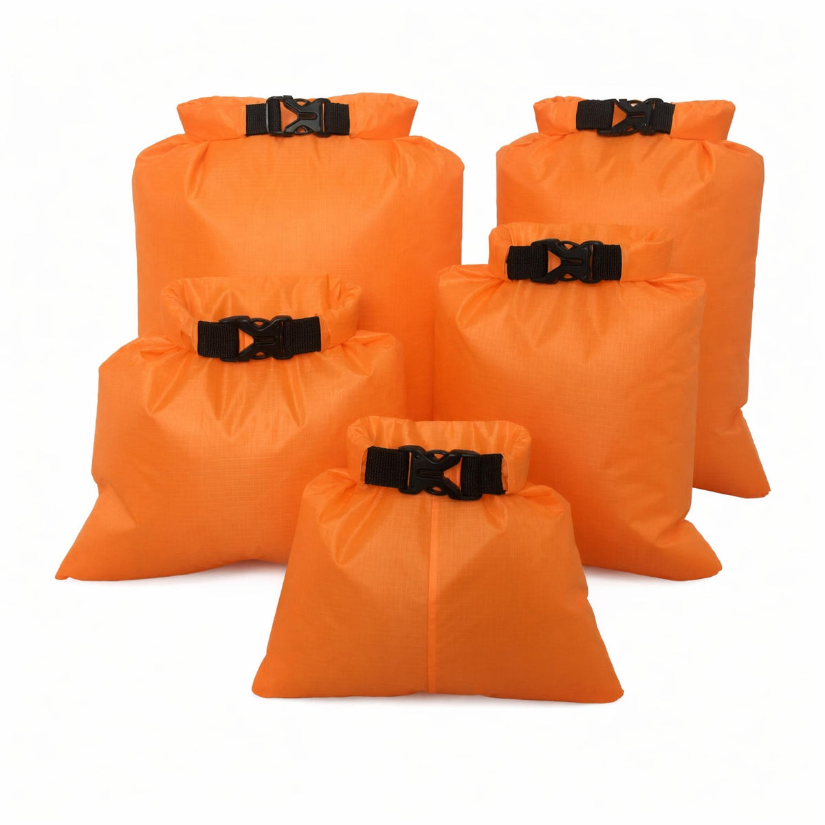 5 Pieces Lightweight Dry Bags with Roll-Top Closure Long-Lasting Roll Roll-Top Bag Compact Heavy-Duty for Backpacking
