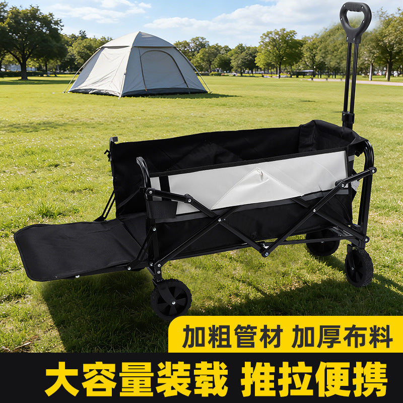 Camping Cart with Telescopic Handle, Folding Wagon, Heavy Duty, Off-Road Wheels