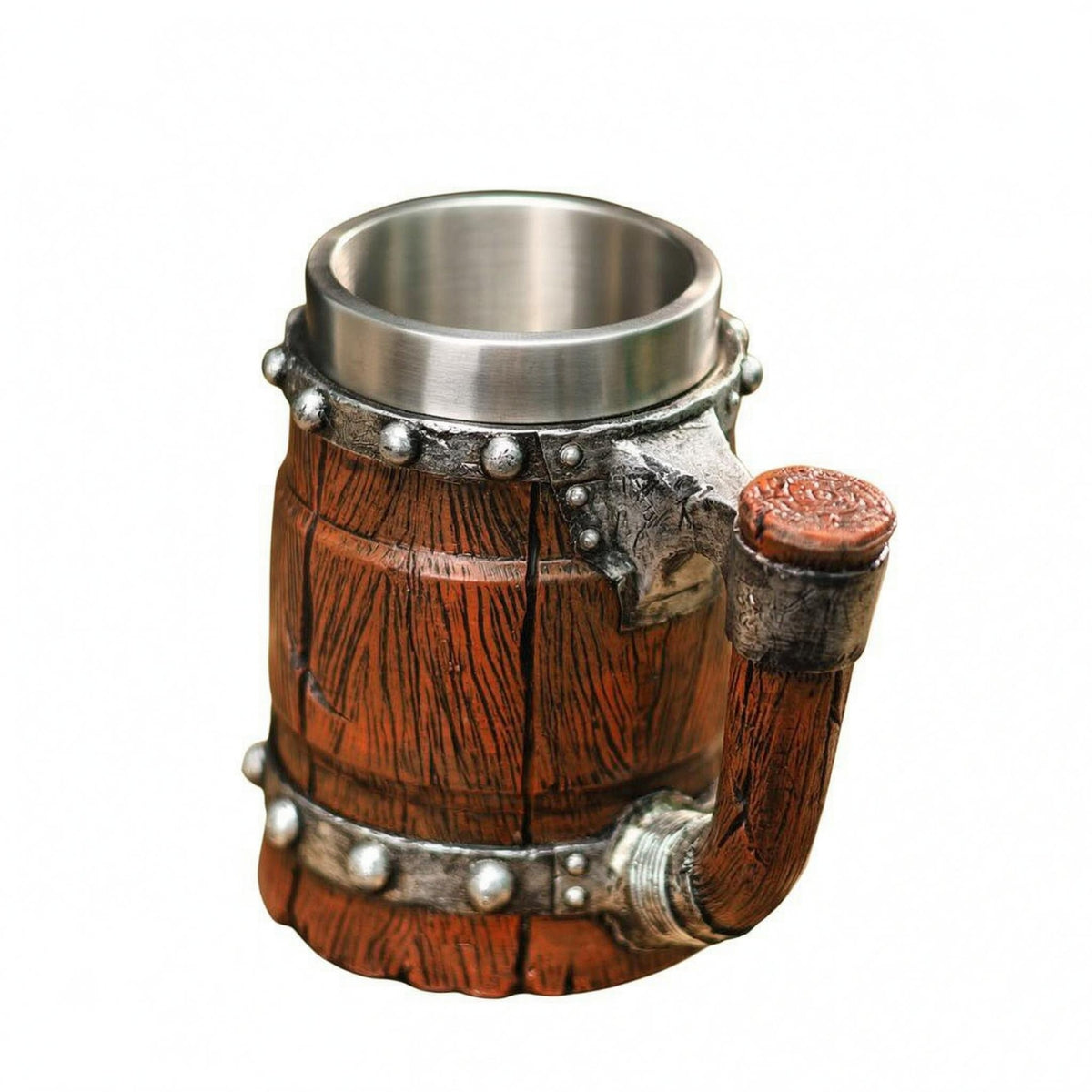 Viking Beer Mug Rustic Wood Style Tankard Large Capacity