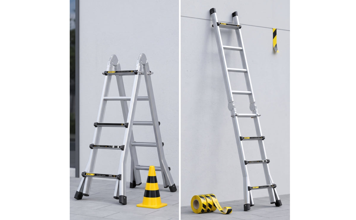 Foldable Folding Step Ladder Portable Aluminum Step Ladder Space-Saving Stepladder Multi-Purpose for Home, Indoor