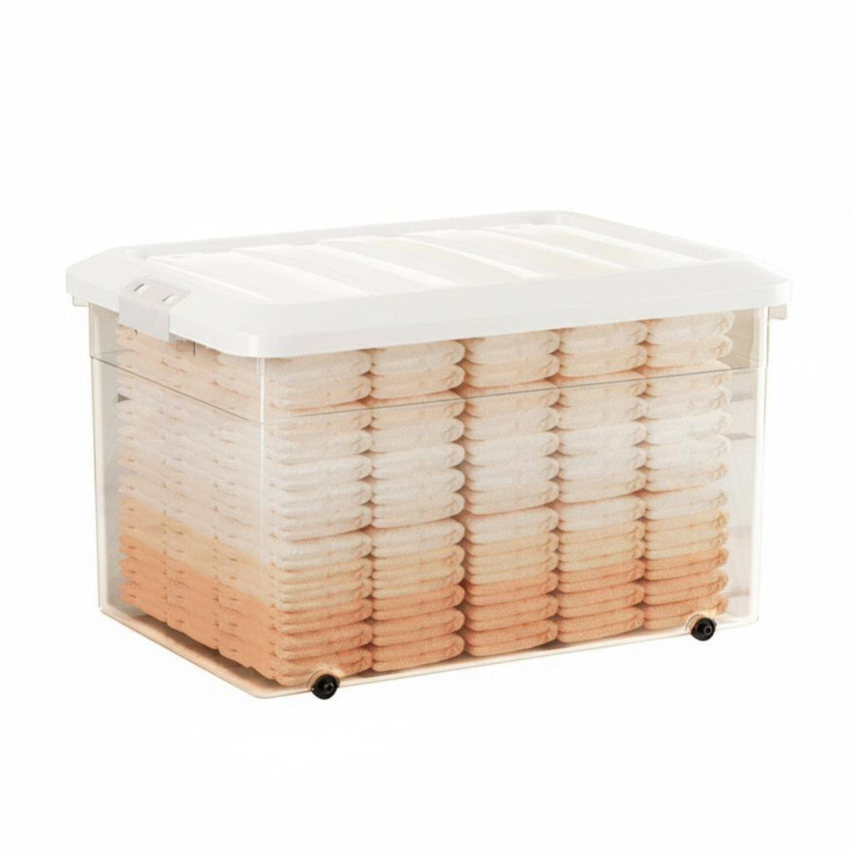 Clear Wheeled Container with Lid Thickened Construction for Under Bed, Families