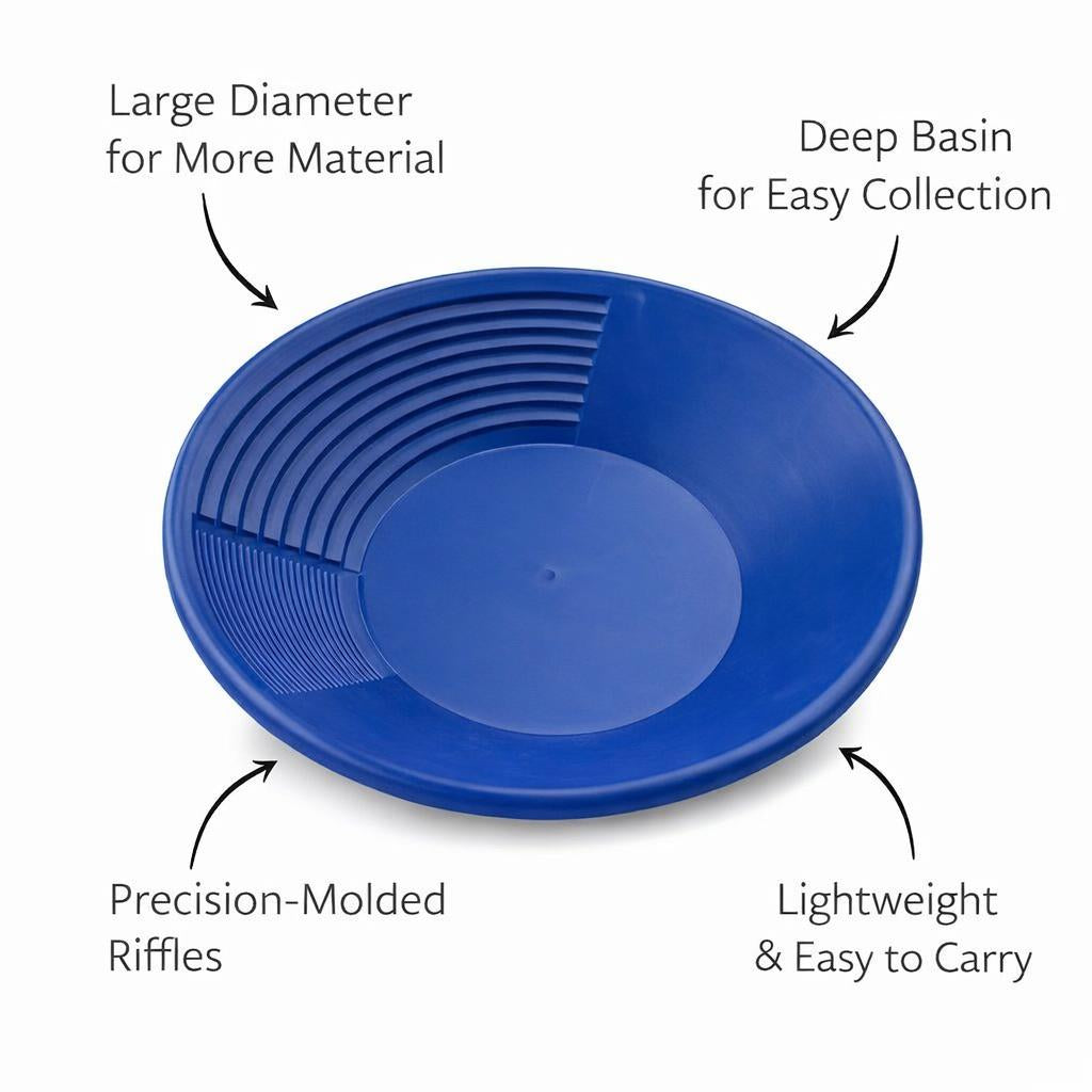 Panning Kit for River Panning, Gold Washing Pan for Gold Hobbyist, Washing Sieveing Use Gold, Manual Alluvial Gold Prospecting Pan